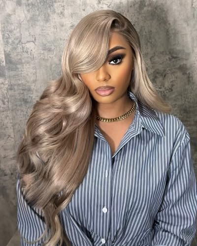 Alididi Ash Blonde Wig Human Hair 180% Density Body Wave