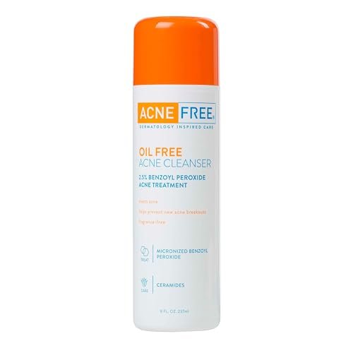 AcneFree Acne Free Oil-Free Cleanser, Benzoyl Peroxide with...