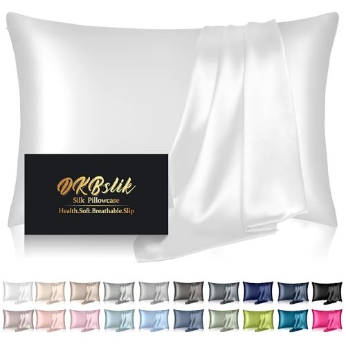 Silk Pillowcase for Hair and Skin, Mulberry Silk Standard...