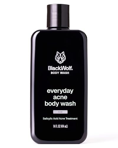 Black Wolf Salicylic Acid Body Wash for Men's Body Acne