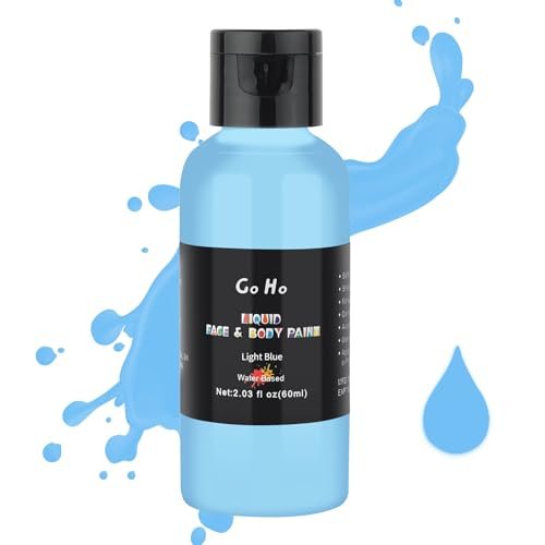 Go Ho Light Blue Face Body Paint(2.1 oz) Liquid Makeup