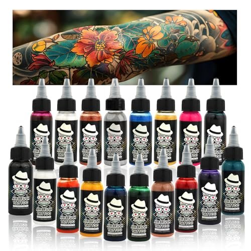 OPHIR Professional 18-Color Airbrush Temporary Tattoo Ink,...