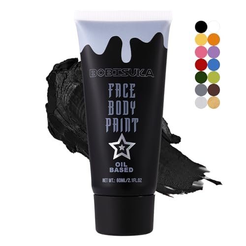 Black Face Paint, Blendable Cream Body Painting Kit, 60ml