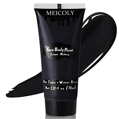 MEICOLY Black Cream Face Body Paint, 2.37Oz Water Based...