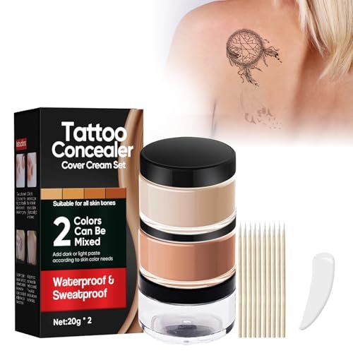 Tattoo Cover Up, 2 Colors Waterproof & Sweatproof Body...