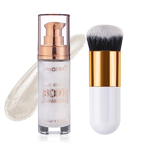 Body Shimmer Oil, Diamond Platinum Natural Glow Luminizer...