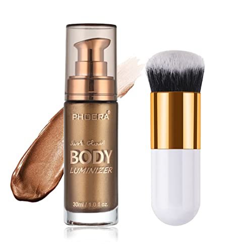 Body Shimmer Oil, Glistening Bronze Natural Glow Luminizer...