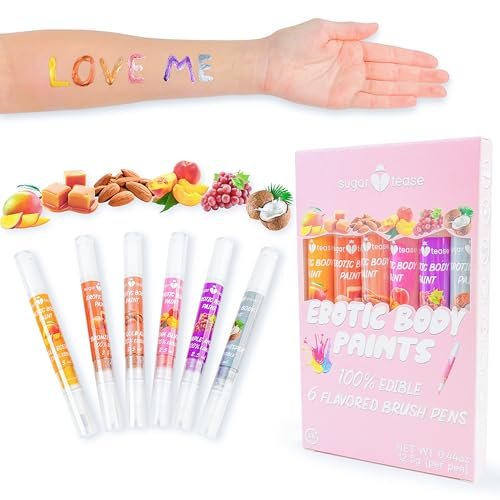Edible Flavored Body Paints Erotic Intimate Lickable Brush...
