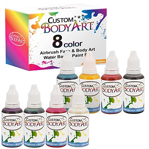 Custom Body Art 1-oz 8 Color Primary Airbrush Paint Set