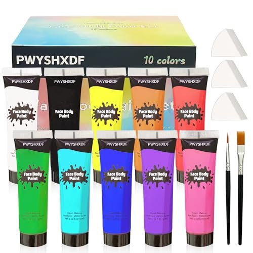 PWYSHXDF 10 Colors Face Body Paint Set, Washable Makeup Kit