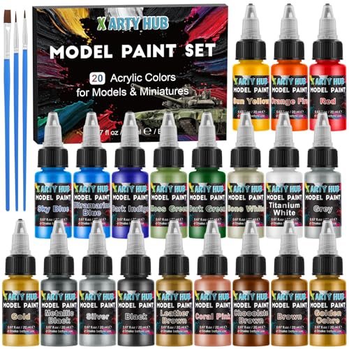 X ARTY HUB Model Paint Set - 20 Acrylic Colors
