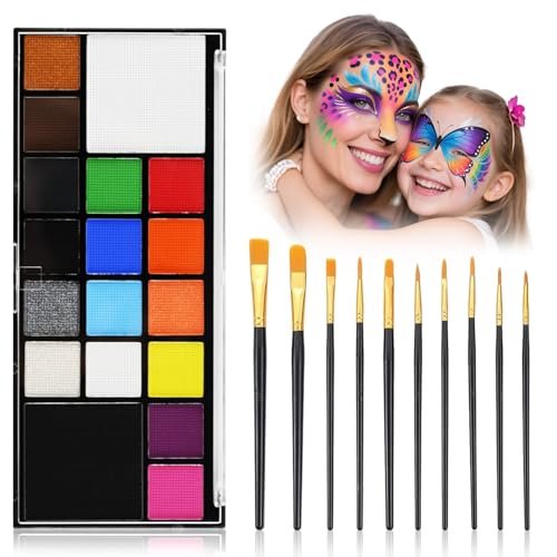 Face Body Paint Kit for Kids Adults-Washable 18 Color...