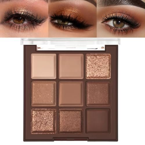 FLYEEO Neutral Brown Eye Shadow palette- Rose Gold 9 Colors