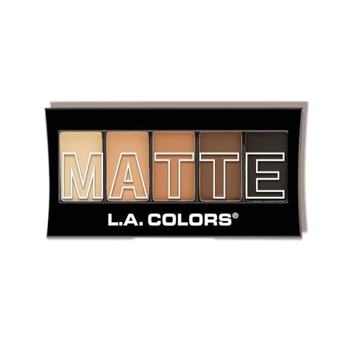 L.A. COLORS 5 Color Matte Eyeshadow Palette, Brown Tweed...