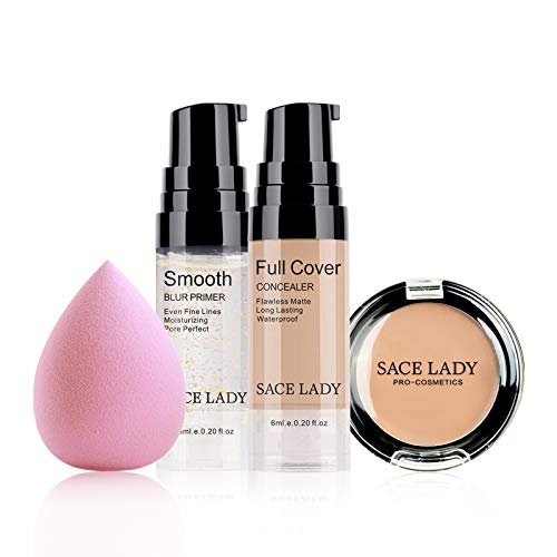 Waterproof Full Coverage Concealer With Primer Sponge...