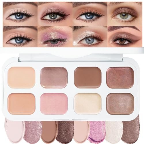 evpct 8 Colors Cream Eye Shadow Palette with Matte Shimmer