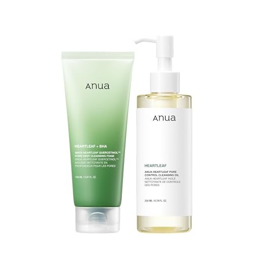 ANUA Double Cleansing Duo for Facial Cleansing Oil and Foam