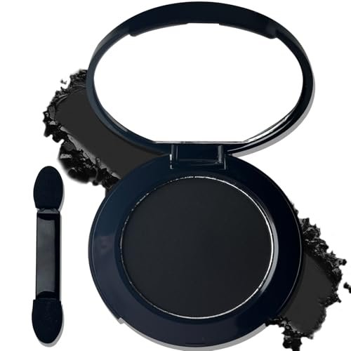 MEICOLY Black Eye Shadow with Mirror,Matte Single Eyeshadow