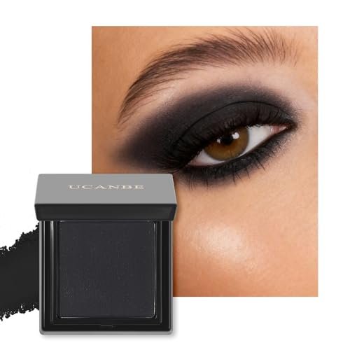UCANBE Black Single Eyeshadow Palette, Highly Pigmented...