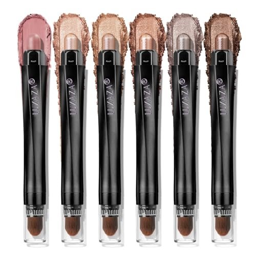 LUXAZA PRO Neutral Eyeshadow Stick Makeup 6PCS Brown Canyon...