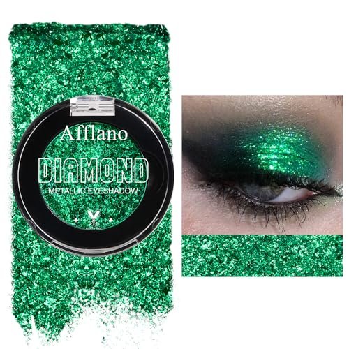 Afflano Green Glitter Eyeshadow Makeup, Chrome Emerald...