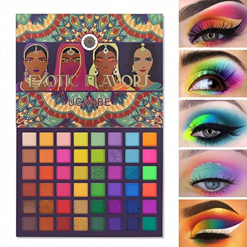 UCANBE EXOTIC FLAVORS Neon Eyeshadow Makeup Palette 48...