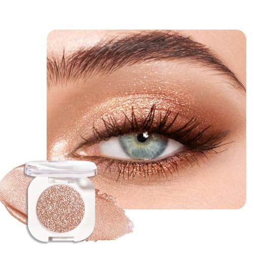 HHLTOH Light Brown Single Glitter Eyeshadow Makeup, Neutral...