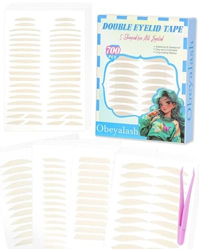 Obeyalash 700 Pcs Eyelid Tape with Tweezers, for Hooded Eyes