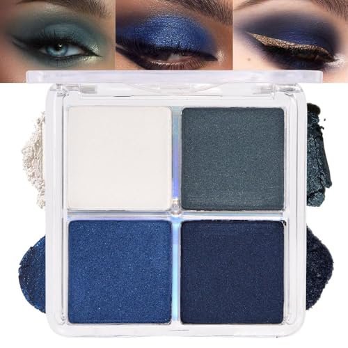 4 Colors Dark Peacock Green White Navy Sapphire Eyeshadow...