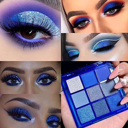AMY'S DIARY Blue Eyeshadow Palette Eye shadow Glitter...