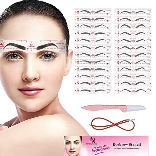 Eyebrow Stencil, 24 Eyebrow Shaper Kit, Reusable Template...