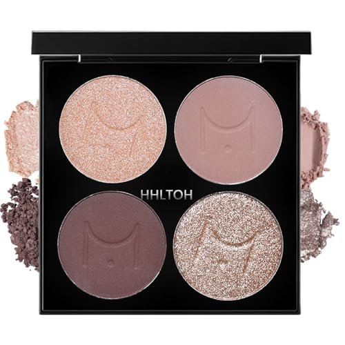 HHLTOH 4 Colors Plum Nude Brown Champagne Eyeshadow Palette