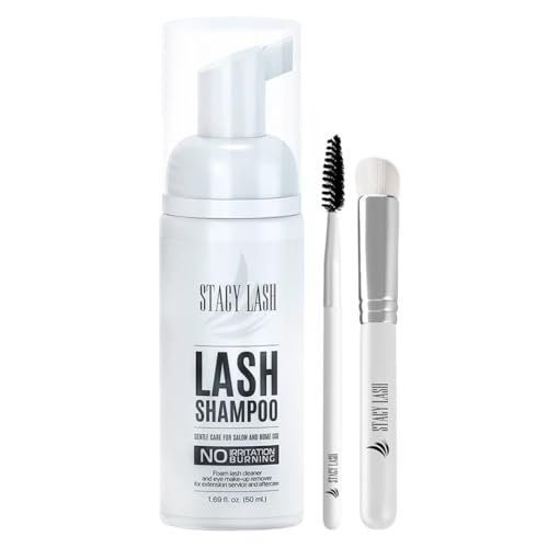 STACY LASH Eyelash Extension Shampoo + Brush Foaming...