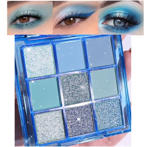 evpct 9 Colors Blue Glitter Eyeshadow Palette, Highly...