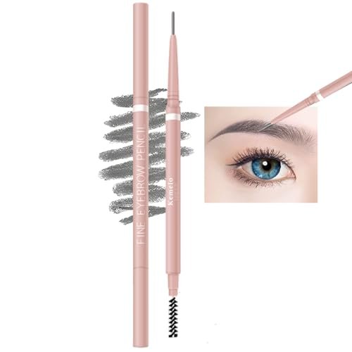 Grey Eyebrow Pencil,2Pcs Professional Micro Brow Pencil...