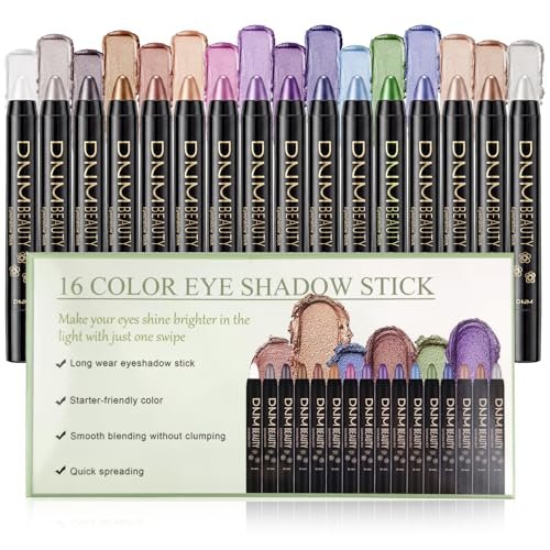 VolksRose 16 Colors Eyeshadow Shimmer Stick, Highlighter...