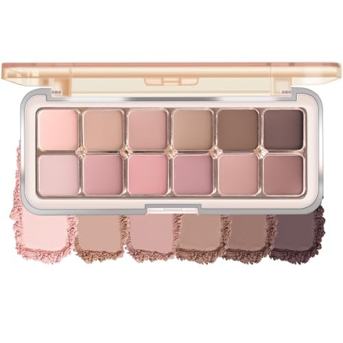 KYDA 12 Colors Grey Pink Eyeshadow Palette with Brush