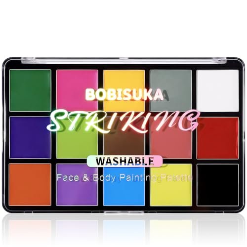 BOBISUKA Face Body Paint, 15 Color Professional Face...
