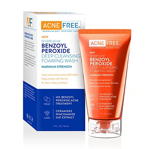 AcneFree Severe Acne 10% Benzoyl Peroxide Foaming Cleansing...