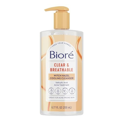 Biore Clear & Breathable Cooling Cleanser with Witch Hazel...