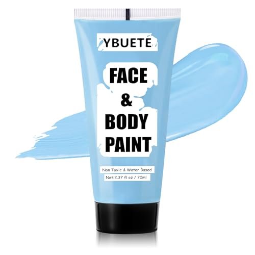 YBUETE Light Blue Water Based Face Body Paint for Cosplay