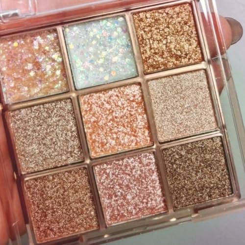 9 Colors Glitter Shimmer Eyeshadow Makeup Palette, Highly...