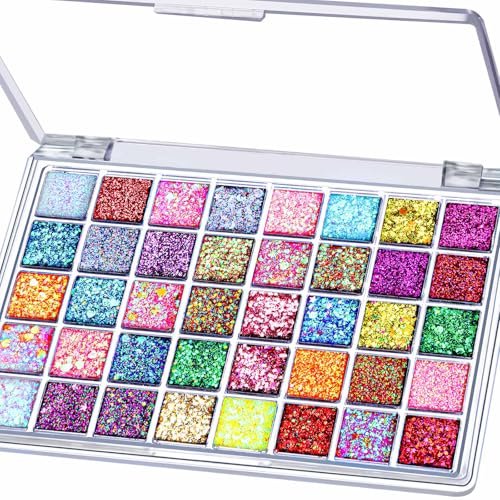 FANDAMEI 40 Colors Face Glitter, Face Paint Glitter Gel