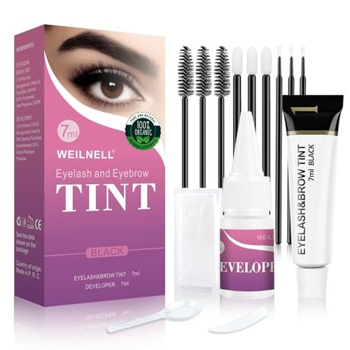 WEILNELL Eyelash & Eyebrow Color Kit, Professional Instant...