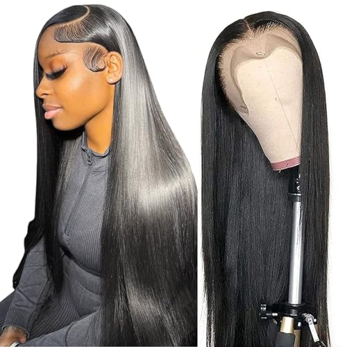 tobasew 13x6 Straight Lace Front Wigs Human Hair 200 Density