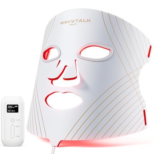 wavytalk Red Light Therapy Mask for Face, Glow Time LED