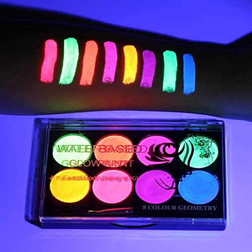 MEICOLY Neon Face Paint,UV Blacklight Glow Face Paint...