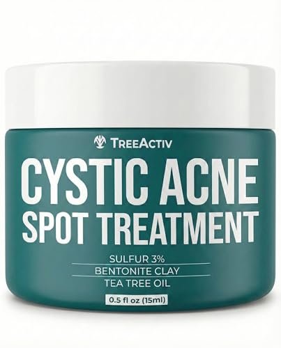 TreeActiv Cystic Acne Spot Treatment Paste with Sulfur and...