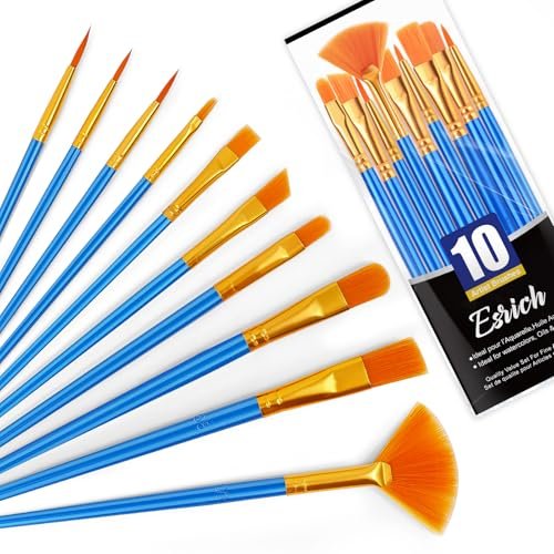 ESRICH 10PCS Paint Brushes,Paint Brush for Acrylic Painting...
