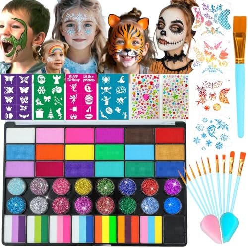 Face Painting Kit for Kids, 42 Colors Professional Makeup...